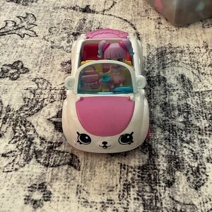 Shopkins Pink and White Toy Car with Doll